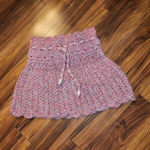 One-of-a-kind Hand Crafted Knitted Mini Skirt